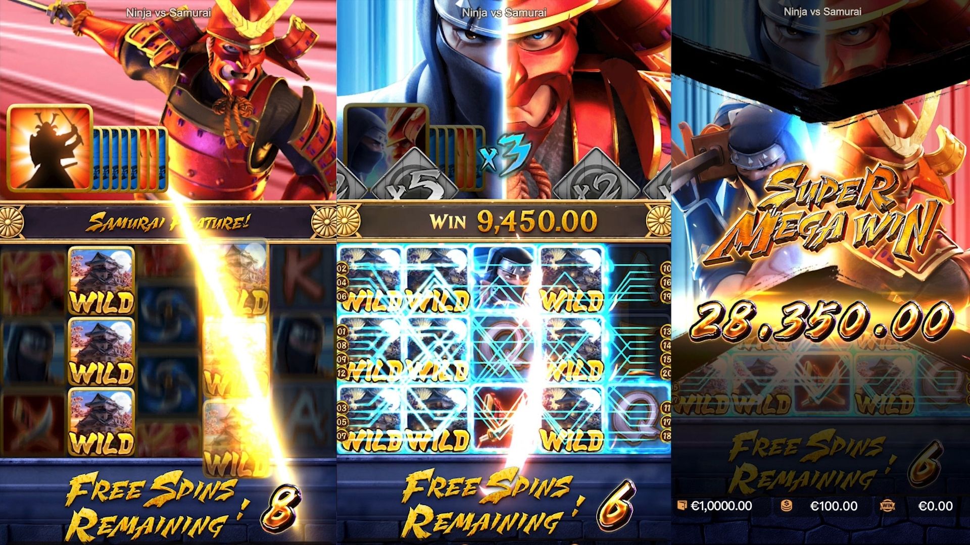 jackpot in ninja vs samurai slot