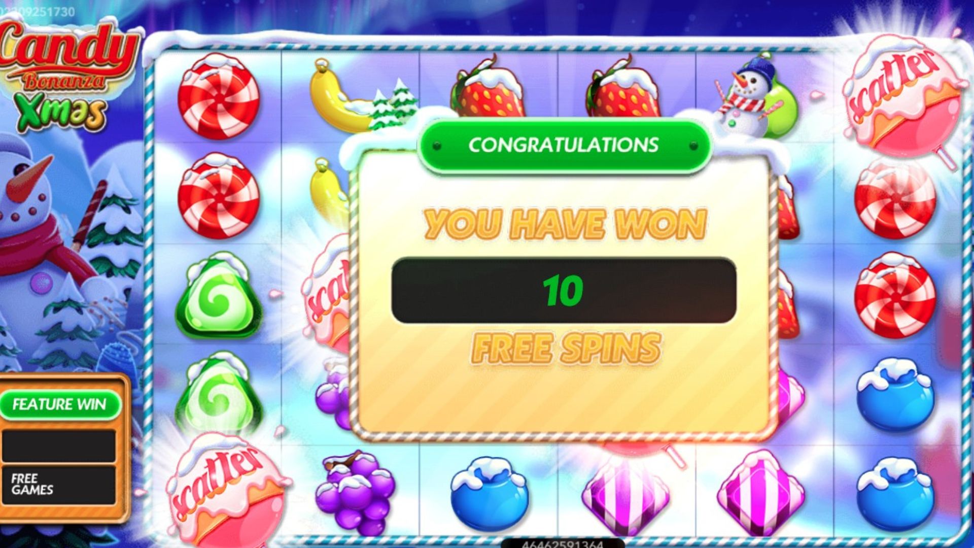 bonus freespin slot candy bonanza xmas