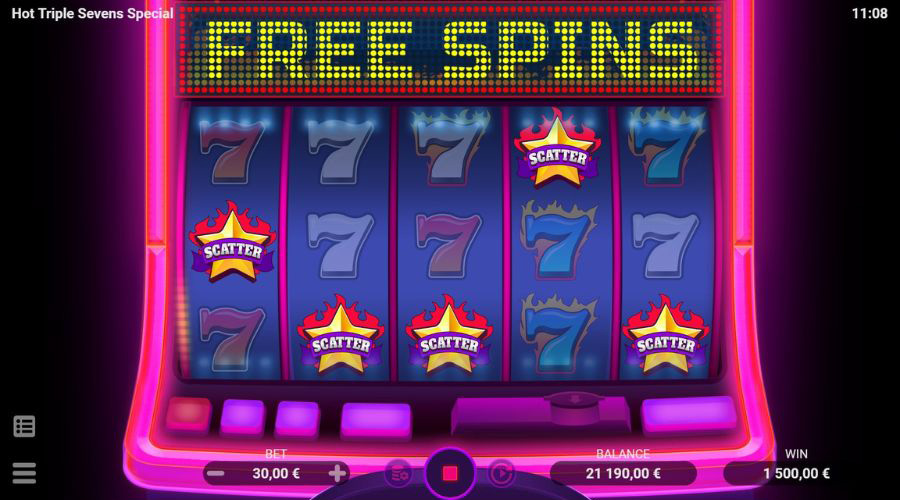 bonus freespin slot hot triple sevens special