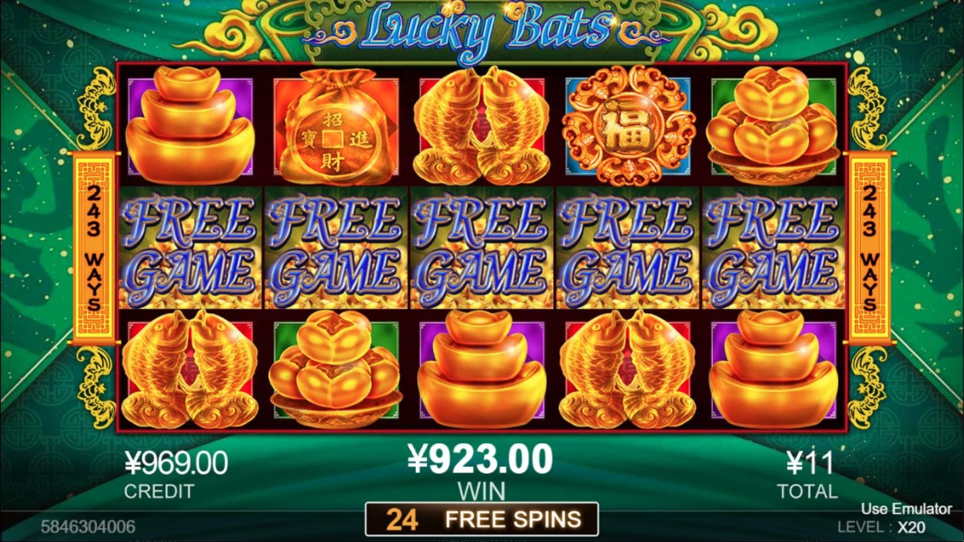 bonus freespin slot lucky bats