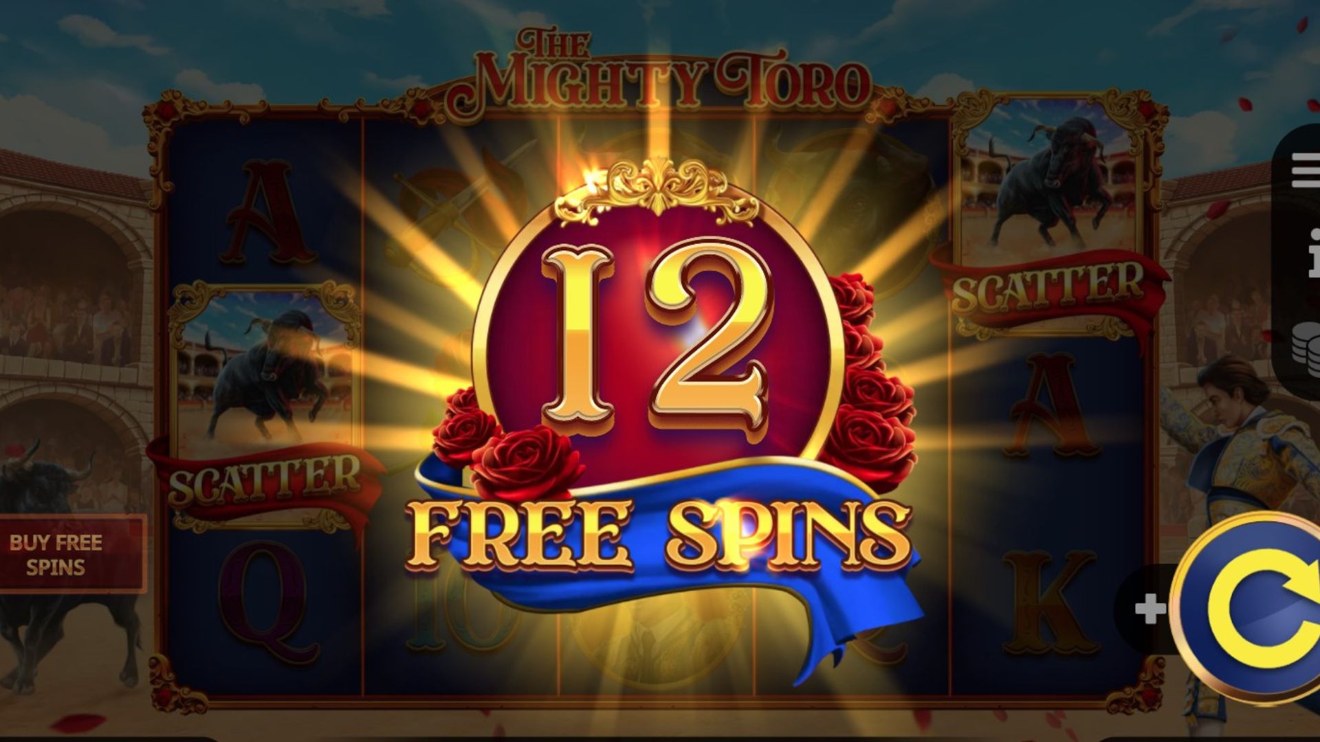 bonus freespin slot the mighty toro