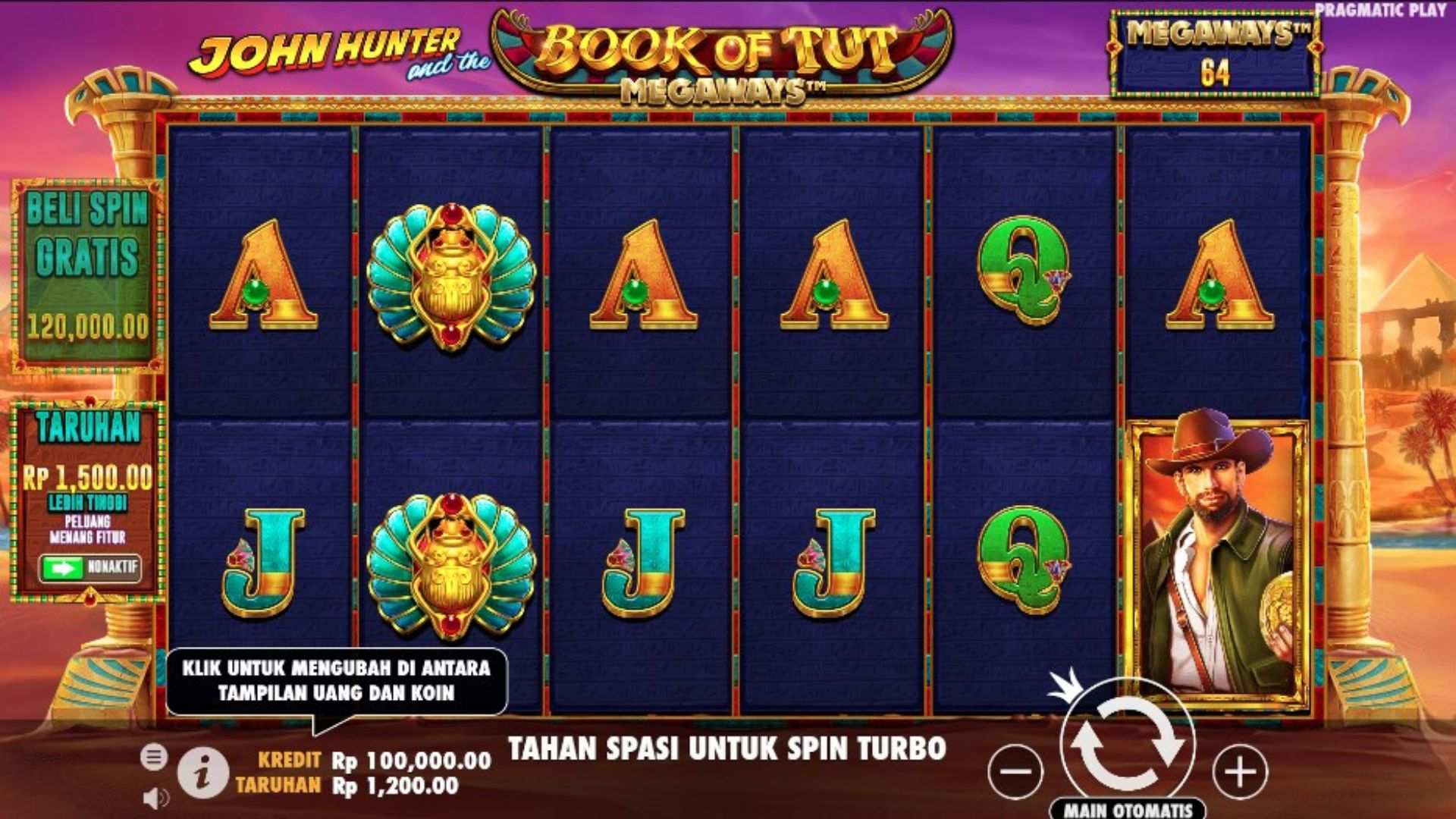 fitur book of tut megaways
