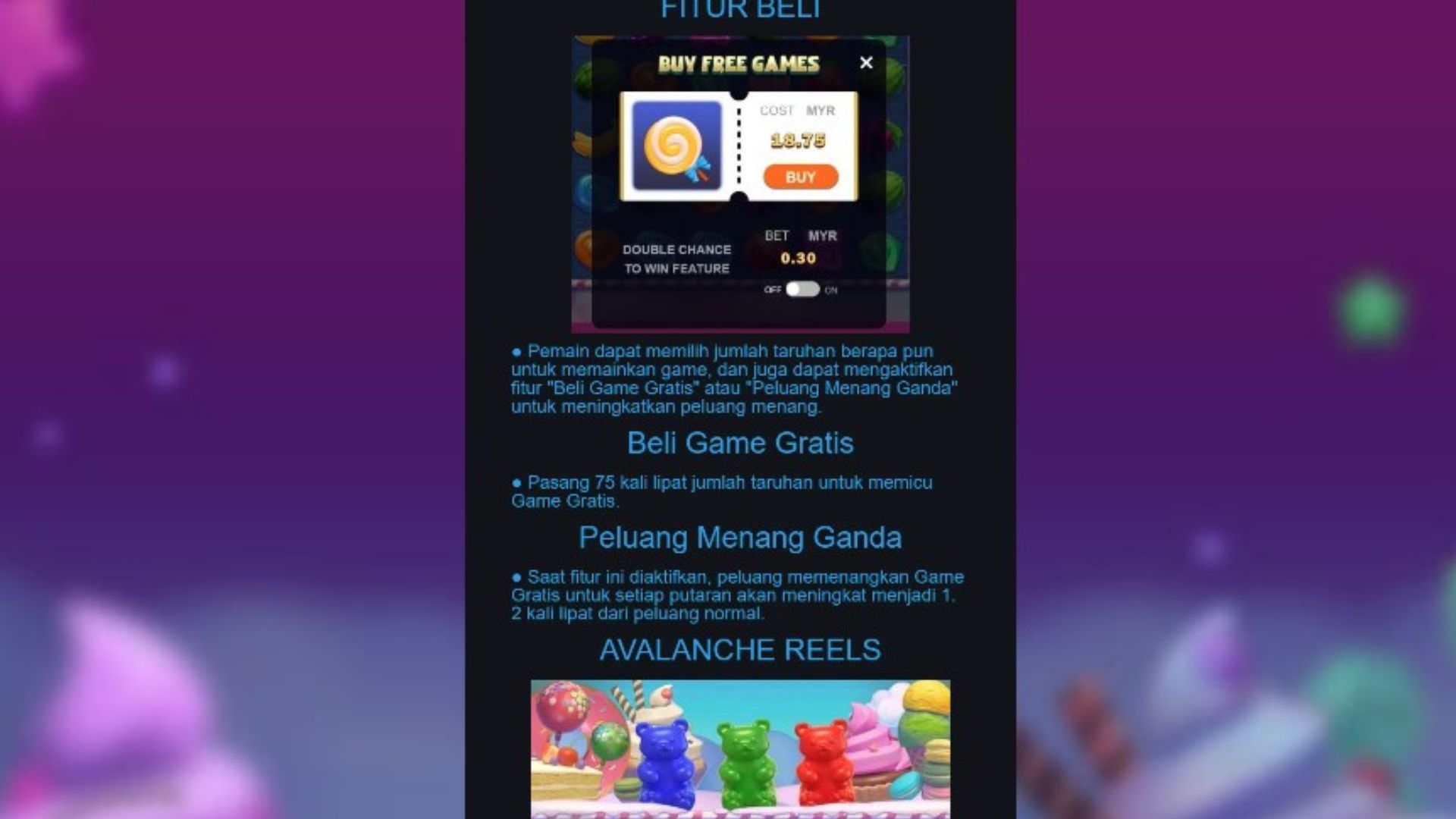 fitur candy rush