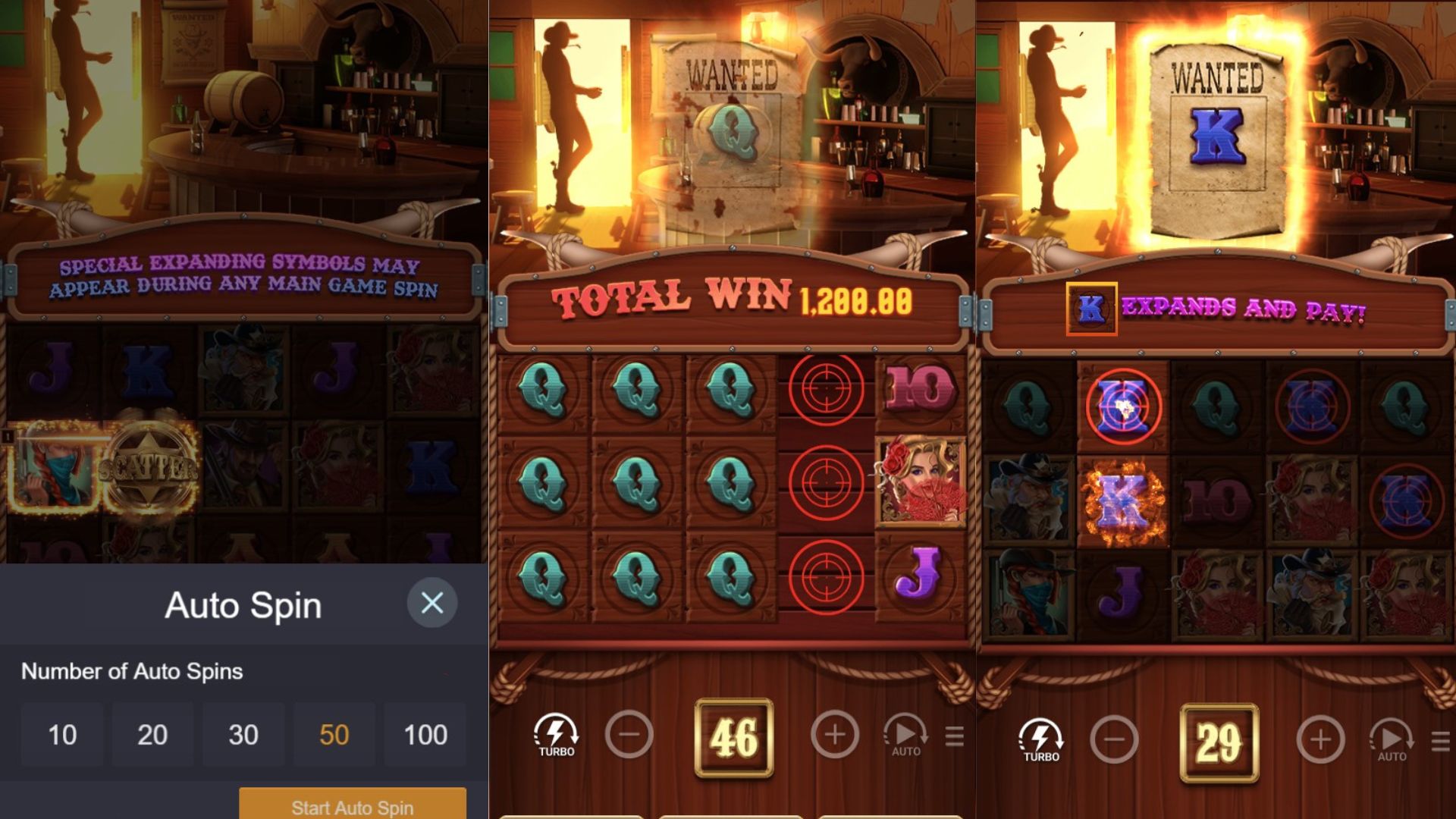fitur slot wild west saloon