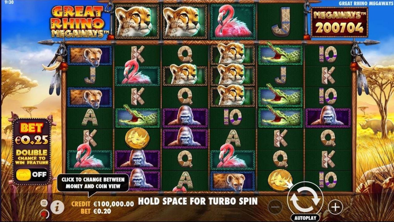 gameplay slot great rhino megaways