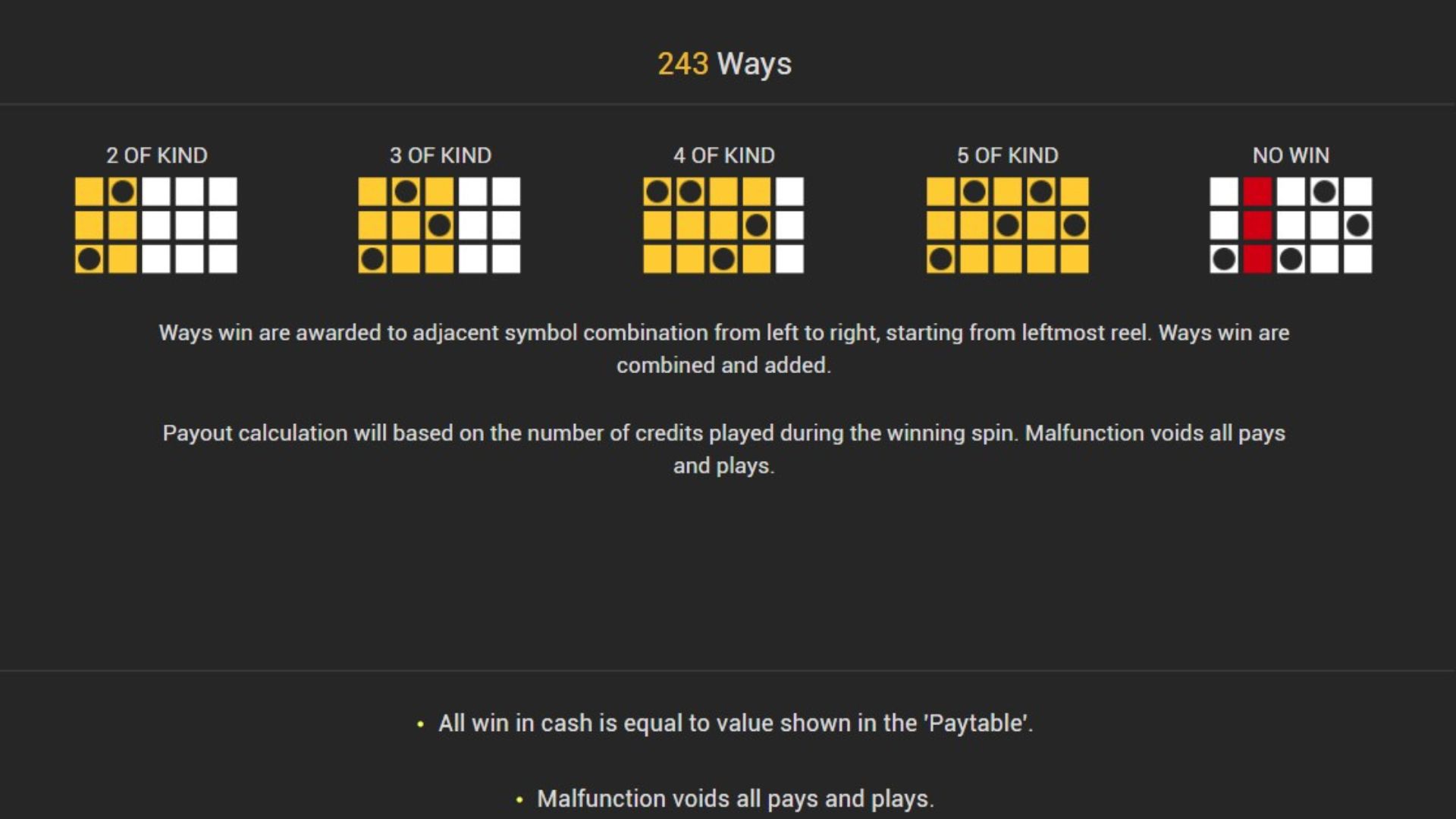 paytable 5 fortune stars