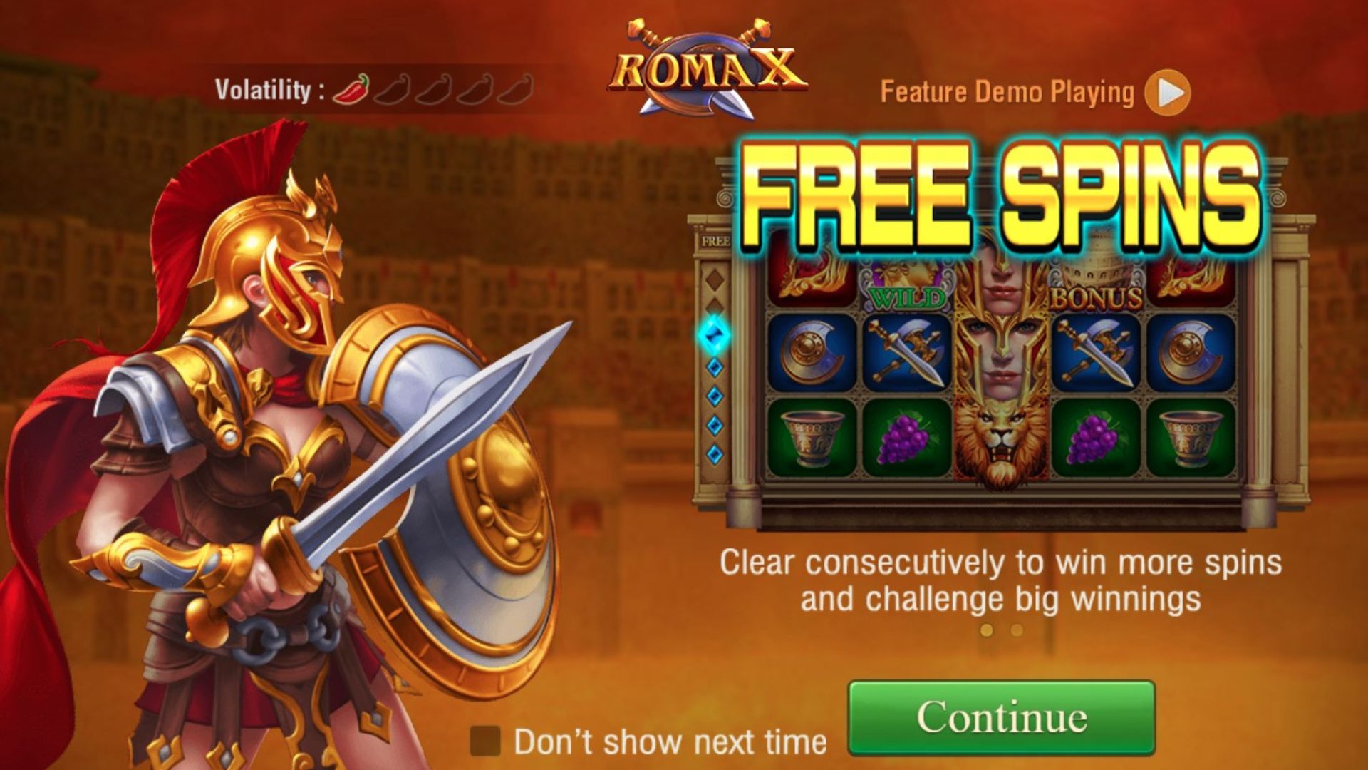 tampilan game slot roma