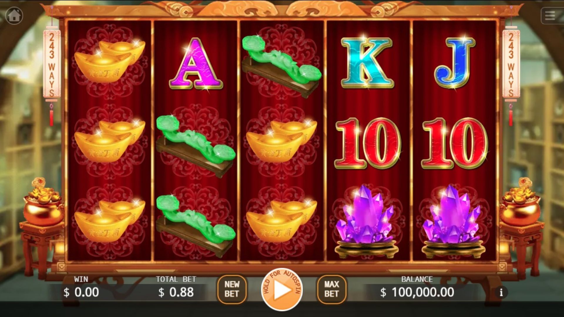 tampilan game slot treasure bowl